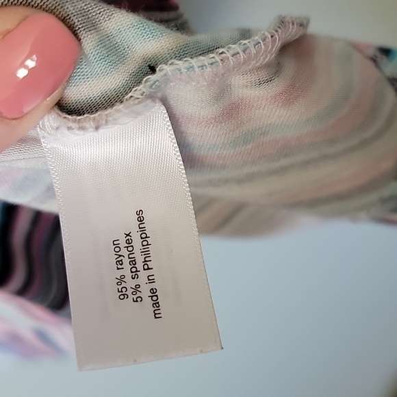 Lane Bryant Fun Colorful surplice swing stripe sleeveless top 14 - Picture 7 of 9